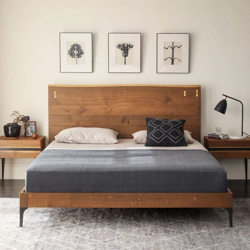 Cama de Madera para Dormitorio, Diseño que Ahorra Espacio, Cabeceros Europeos, Sofá Cama, Plataforma para Dormir, Cama Matrimonial, Muebles de Salón