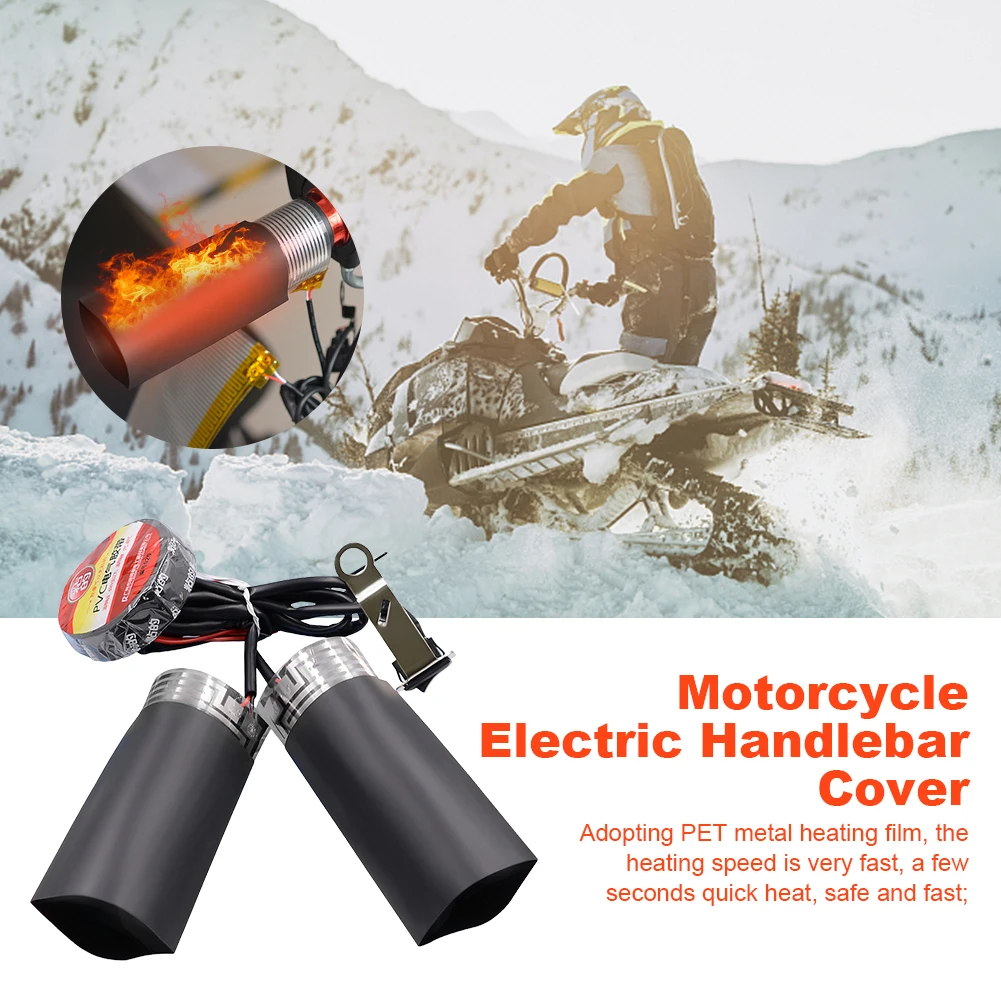 1/2PCS DC 12V Motorcycle Hand Heated Grips Electric Molded Grips Hand Warmers Motorbike Adjustable Temperature Hot Grip Handle