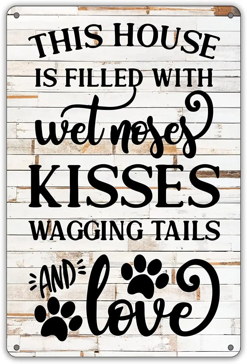 Funny Dog Rules Metal Tin Sign Wall Decor Rustic Farmhouse Dog Signs with Sayings for Home Decor Gifts for Dog Lovers sign  sign