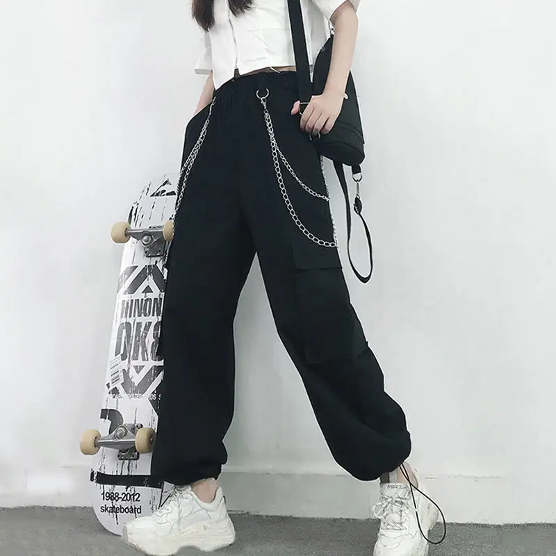 Women Cargo pants High Waist Pants Baggy Tactical Trouser Loose Streetwear hip hop joggers pants women