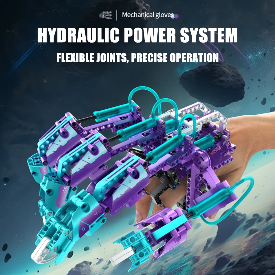 City MOC Wearable Hydraulic Power Mechanical Gloves Building Blocks Technical Gauntlet Model Bricks Toys for Kids Christmas Gift