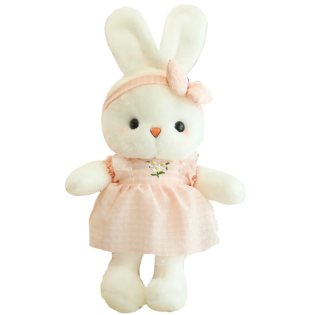 Oreiller en forme de lapin en peluche pour filles, poupées d'animaux en peluche, décorations de fête, jouets pour enfants