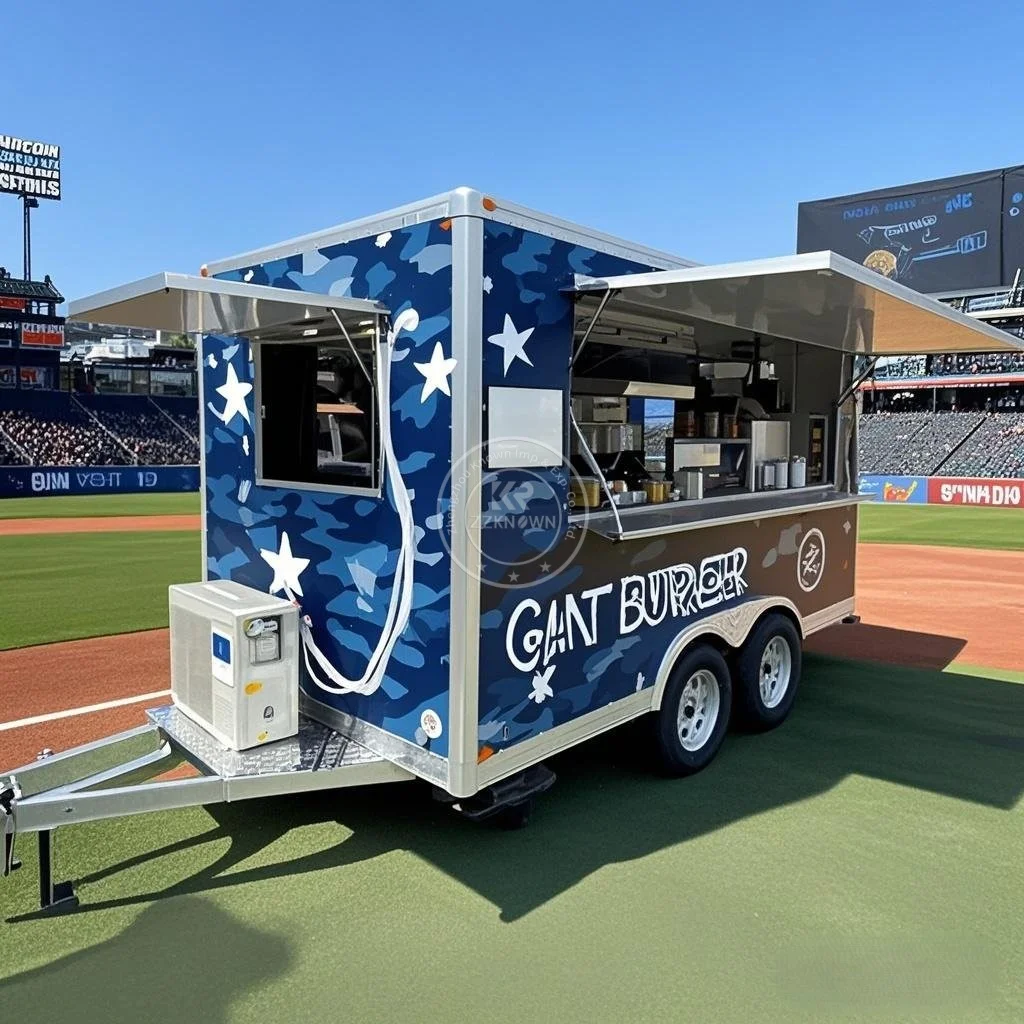 Portable Mobile Food Trailer Factory Built Mobile bar Kitchen Boba Tea Shop Towing Style Food Truck