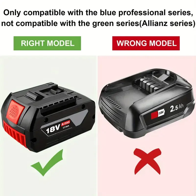 Pro Bosch 18V Professional GBA GBH GSR GSB BAT618 BAT609 BAT620 originální 18V 8,0Ah aku nářadí k výměně baterie. - náhled 2