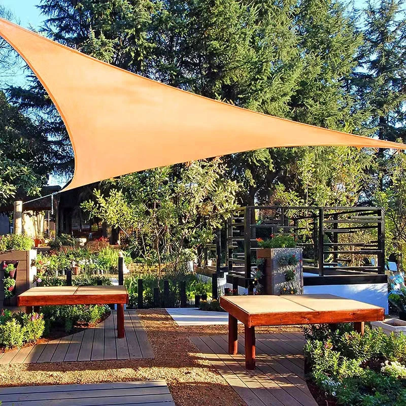 Shade Sail Triangular Canopy Silver Coated Awning Landscape Canopy Sun Protection 3 Meters