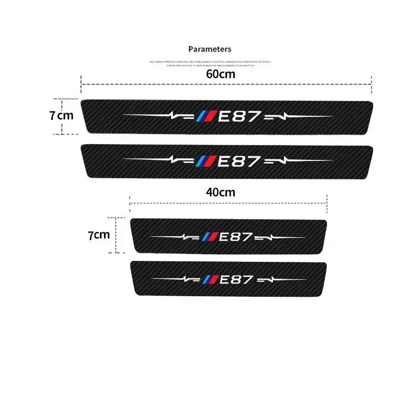 Car Door Threshold Waterproof Stickers Protective Film for BMW 1 Series E87 Logo Front Rear Trunk Sill Anti Scratch Dirty Tape