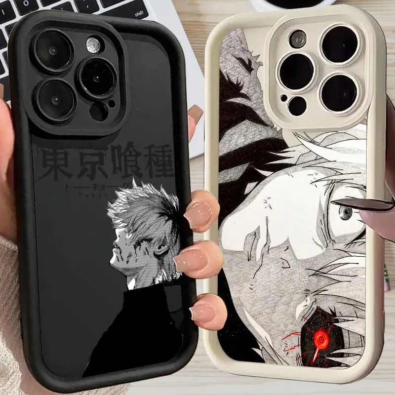

Tokyo Ghoul Anime Phone Case For iPhone 16 15 14 13 11 Pro Max 12 Mini Silicone Case For iPhone 15 16 Plus Soft Protective Cover