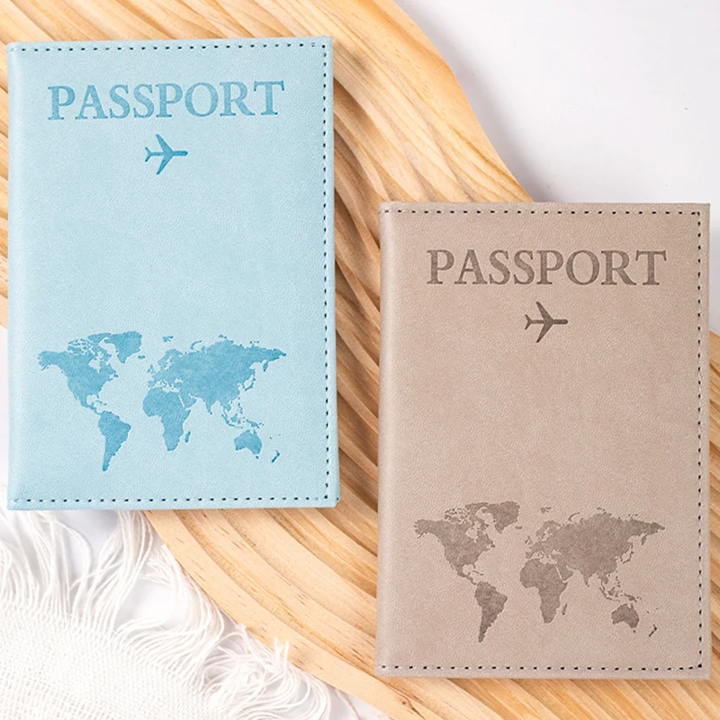 PU Passport Holder Map Pattern Ticket Passport Covers Travel Passport Protective Cover ID Credit Card Holder Travel Accessories