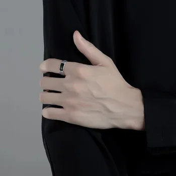 925 Sterling Silver Men's Ring High Quality Luxury black Gem For Men Wedding Fine Jewelry Accessories Party Gifts 4