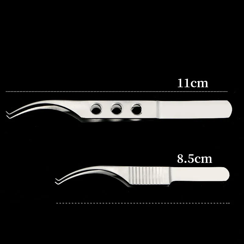 Double eyelid tool stainless steel surgical forceps ophthalmology tooth fat elbow with hook forceps