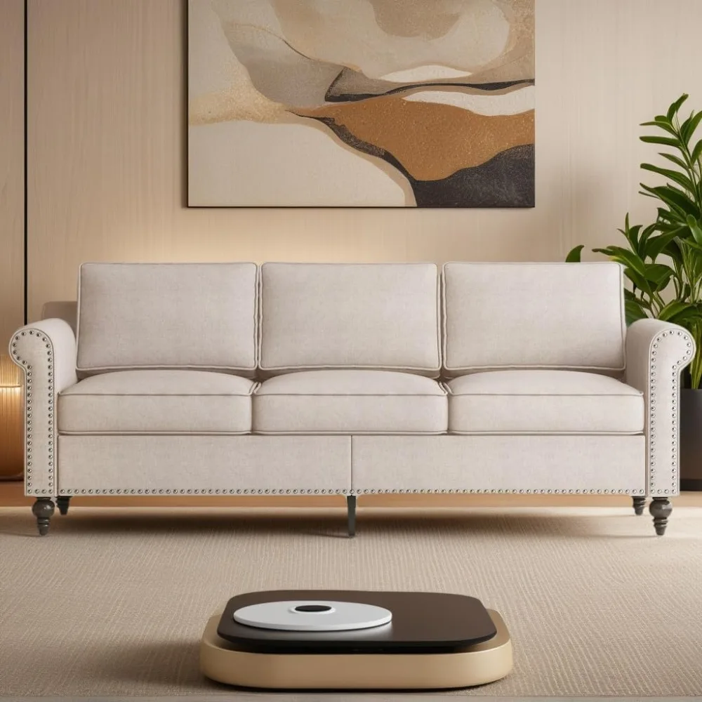 

Секционный диван для гостиной, 3-местный диван для небольшого пространства, диван из льняной ткани, угловой диван для офиса, применение