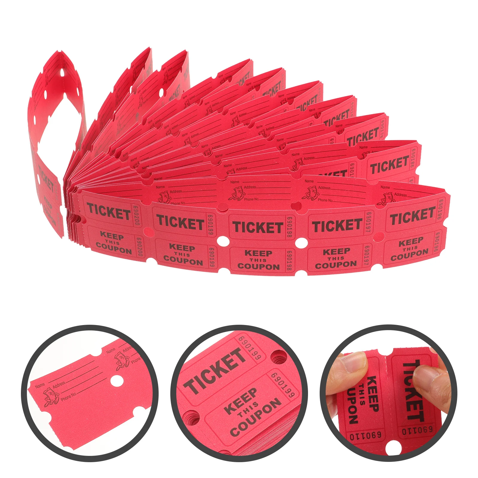 100 Pcs Carnival Raffle Ticket Air Tags Universal Tickets Label Consecutively Numbered Paper Baby