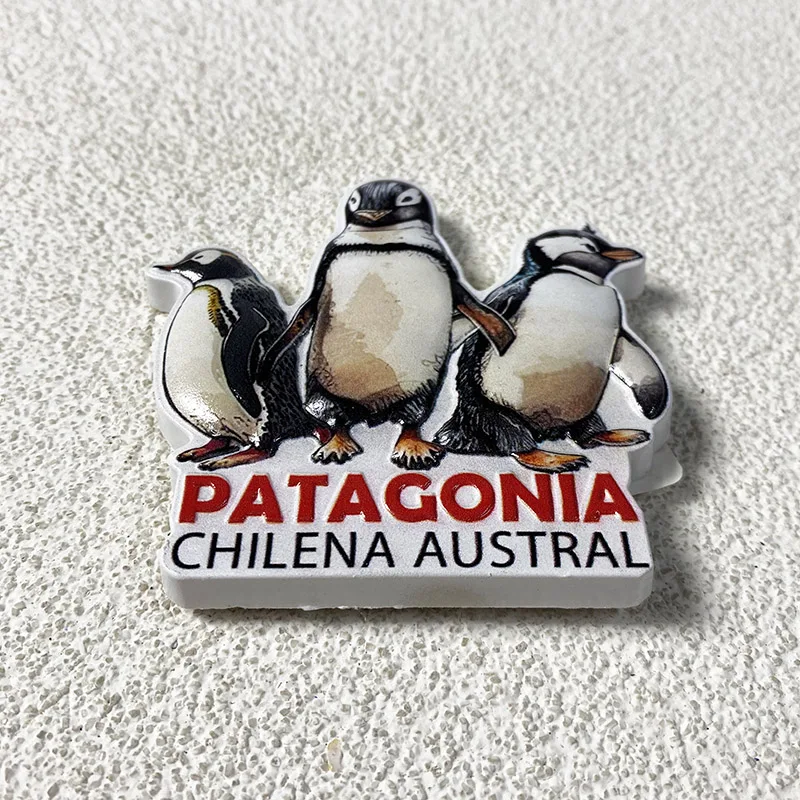 Patagonia Travel Souvenir Crafts Three Penguin three-dimensional decorations 3d Painted fridge magnets gift