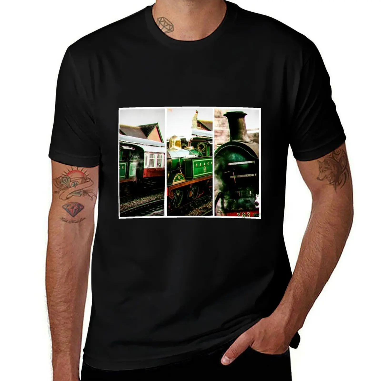 Steam on the Bluebell Line T-Shirt Durable Work Wear T-Shirt