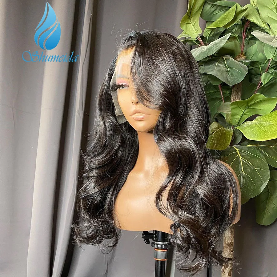 Shumeida Human Hair 360 Lace Wigs with Side Part 360 Lace Peruvian Hair Wigs For Black Women Body Wave Glueless 360 Lace Wigs