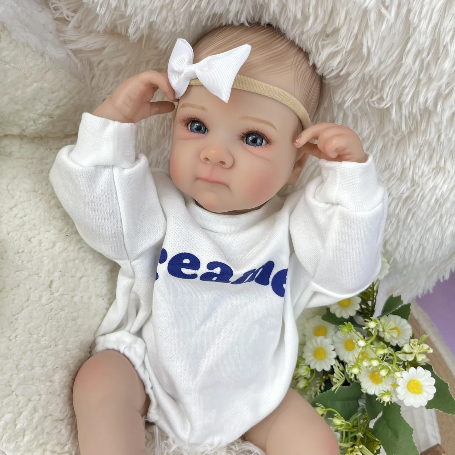 

BZDOLL 48CM 19inch Full Vinyl Body Reborn Baby Doll Toy 3D-paint Skin With Vein For Girl Lifelike Bebe Dolls Bathe Birthday Gift