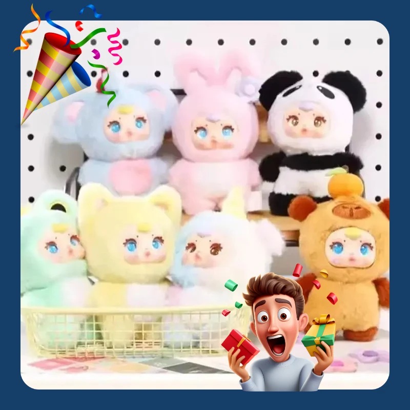 Surprise Mystery Box Plush Toy Backpack with Keychain Holiday Gift for Girls Exquisite Decor