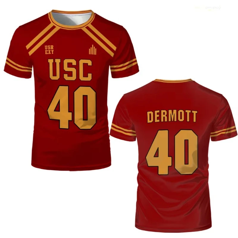 All for The Game The Foxhole Court Lacrosse Hockey Jersey USC Trojans Cosplay Uniform Men's Breathable Sports T-shirt