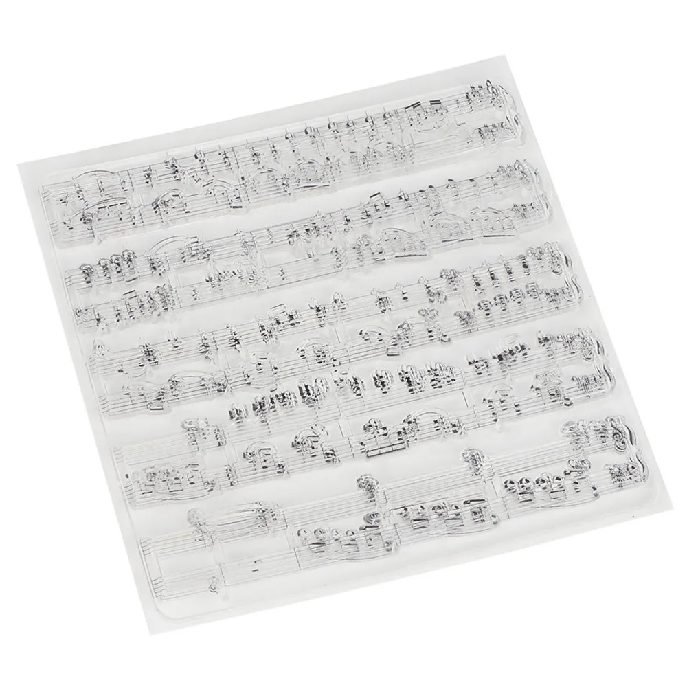 Clear Stamps Transparent Clear Rubber Stamps Silicone Musical Notes Silicone Stamps Rubber Transparent Seal Stamps Diary Decor