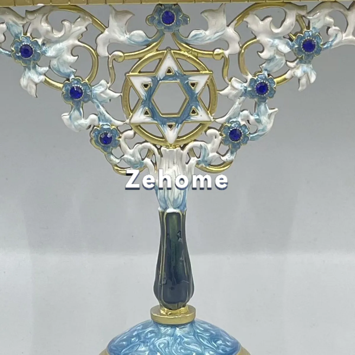 Hanukkah Jewish ornament candle holder enamel nine-head lamp holder candle holder