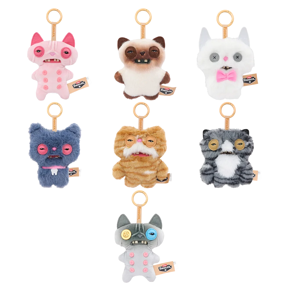 Original Fuggler Hässliche Zähne Monster Plüschtiere Katzen-Bären Plüsch-Schlüsselanhänger Nuggets Anhänger Taschenanhänger Hamburger-Puppen Zufällig 1 Stück – Detail 9