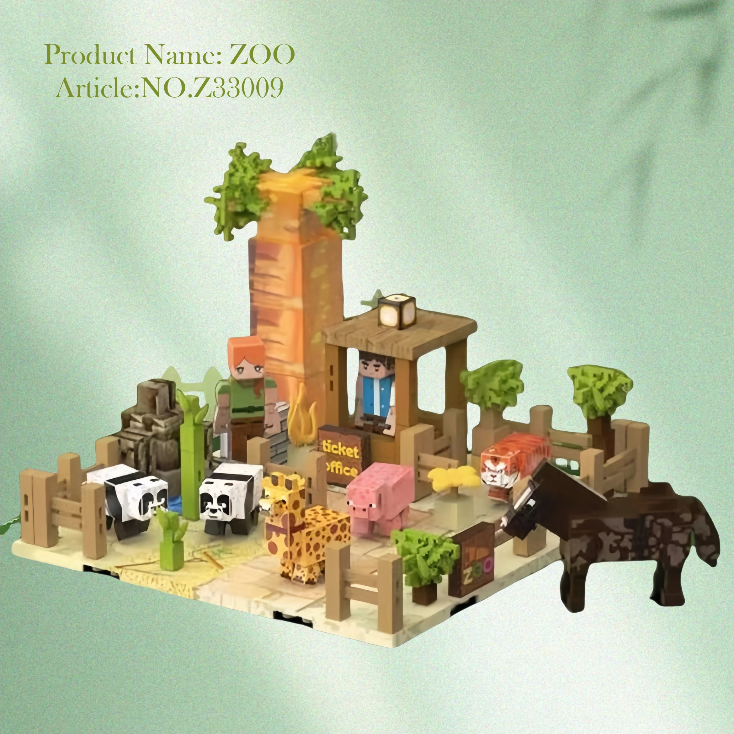 บล็อกตัวต่อ Magnetic World Ocean Park/Zoo ของเล่นเพื่อการศึกษาปริศนาการก่อสร้างของเล่นสําหรับ Boys & Girls การเรียนรู้สนุก