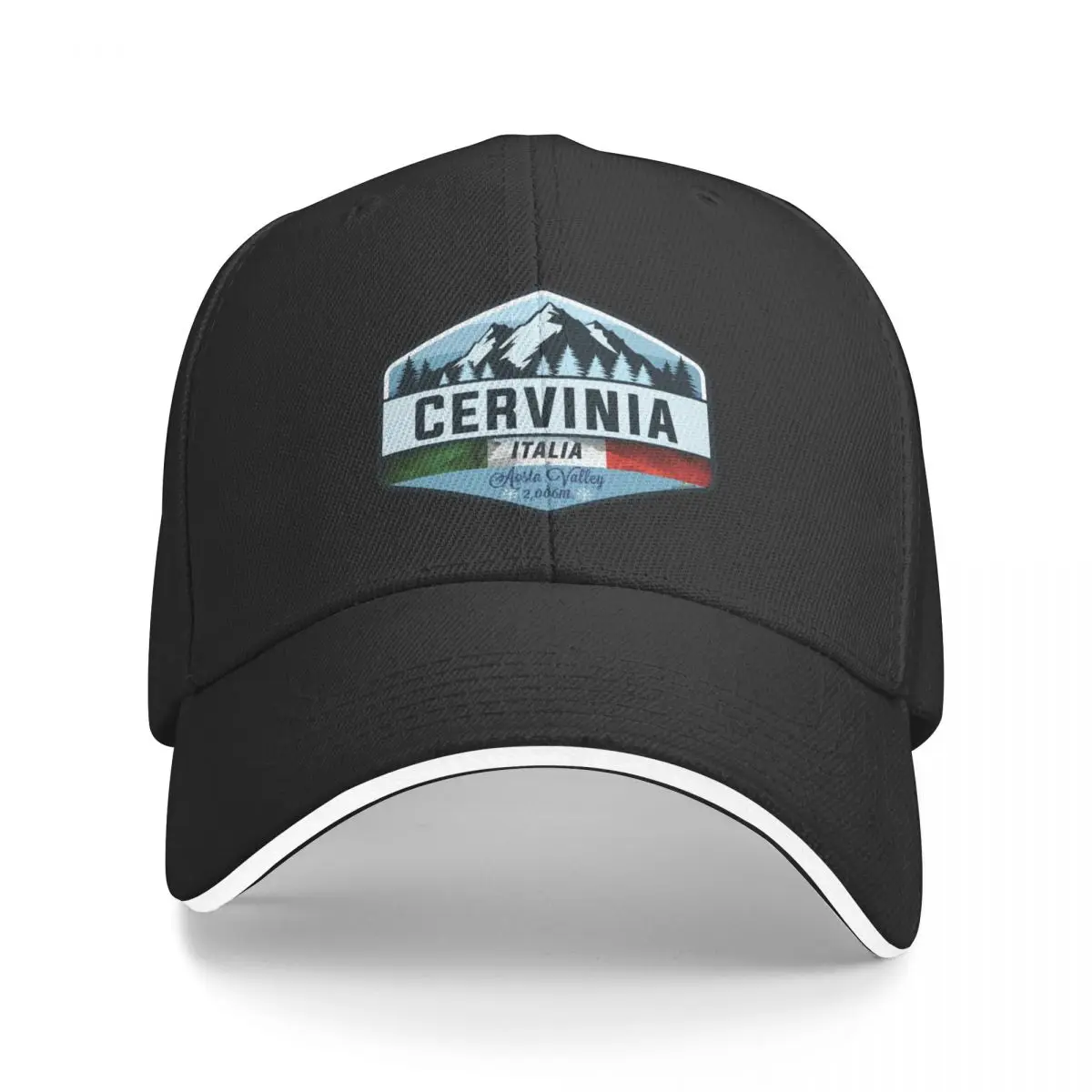 Cervinia Italy Italia Ski Skiing Sticker T-Shirt 01 Baseball Cap funny hat Luxury Hat beach hat Mens Women's