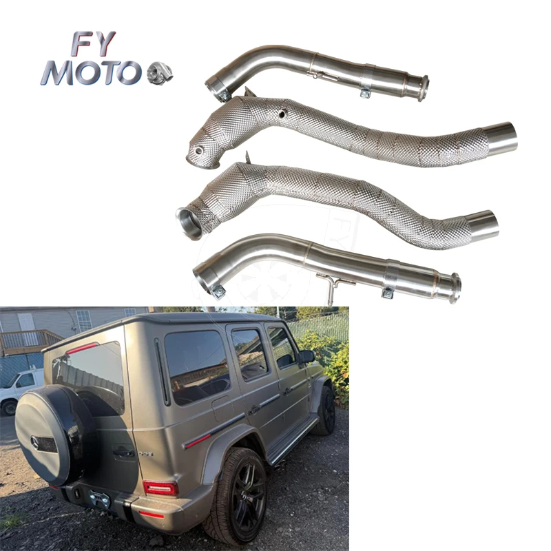 

Exhaust Downpipe For Mercedes Benz AMG G63 G500 G-class W464 2018+ With Heat Shield Long Wheel