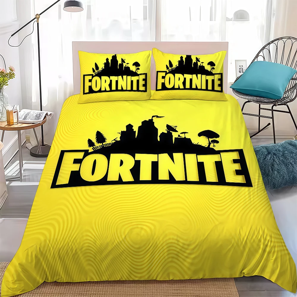 F-Fortnite Game Duvet Cover Set Home Style Bedding Soft Laundry Cotton Bed 3 Piece Set Student Dormitory Gift view 6