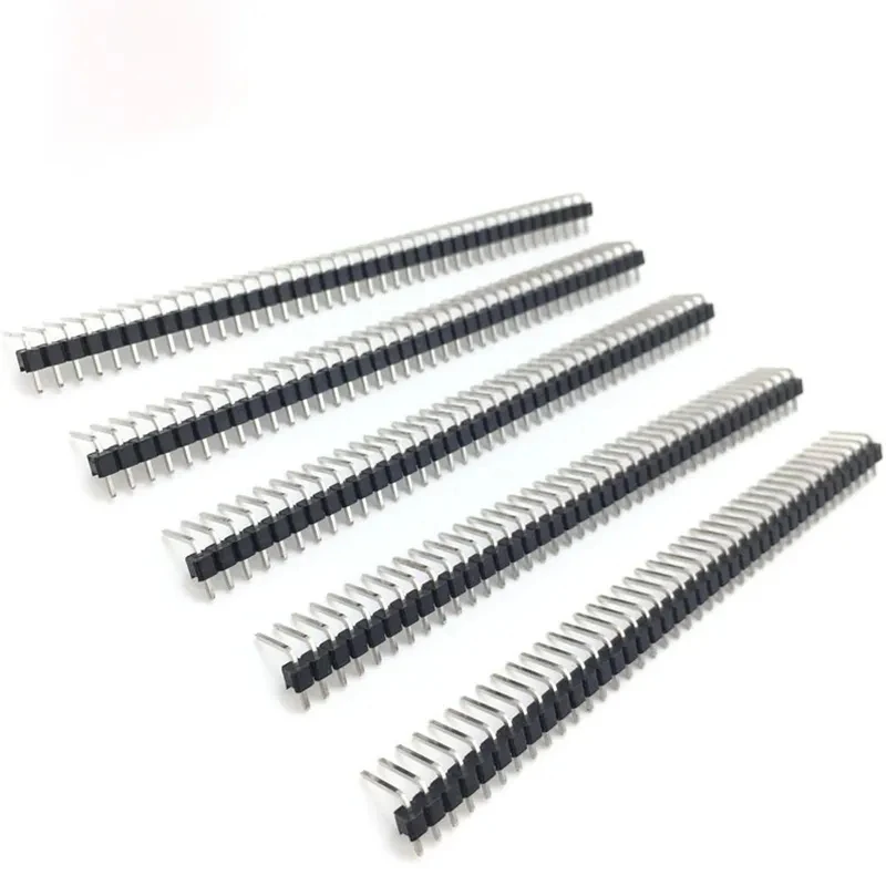 10pcs 1x 40 Pin 2.54 Mm Right Angle Single Row Pin Header Male 90 Degrees Needle 1x40p Connector