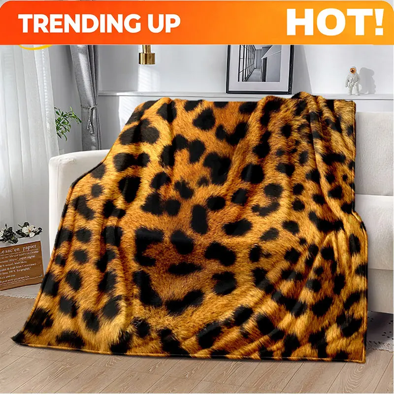 Customize 3D Wild Leopard Print Series Soft Plush Blanket,Flannel Blanket Throw Blanket for Living Room Bedroom Bed Sofa Picnic