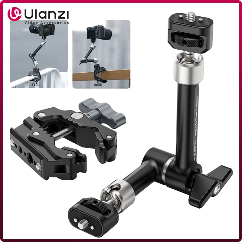 

Ulanzi HD01 10" Magic Arm Adjustable Articulating Magic Arm for DSLR Camera Monitor Flash LED Video Light Vlog Tripod Gimbal