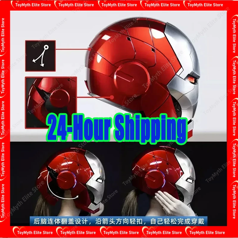 

Hot New MK5 Iron Man Helmet LED Eyes 1/1 Cosplay Voice Control Avengers Metal Mask Electric Voice Control Helmet Toys Xmas Gift