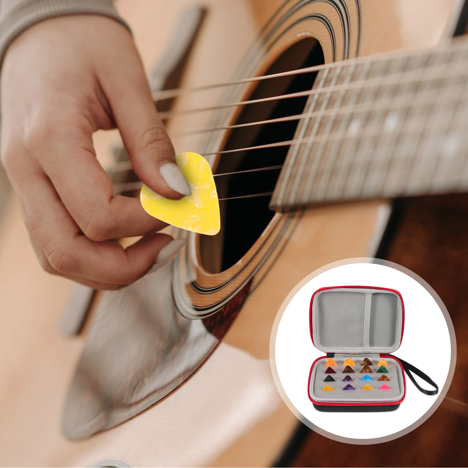 

Pick Storage Box Guitar Holder Cool Picks Acoustic Case Rack for Electric Eva with Stand
