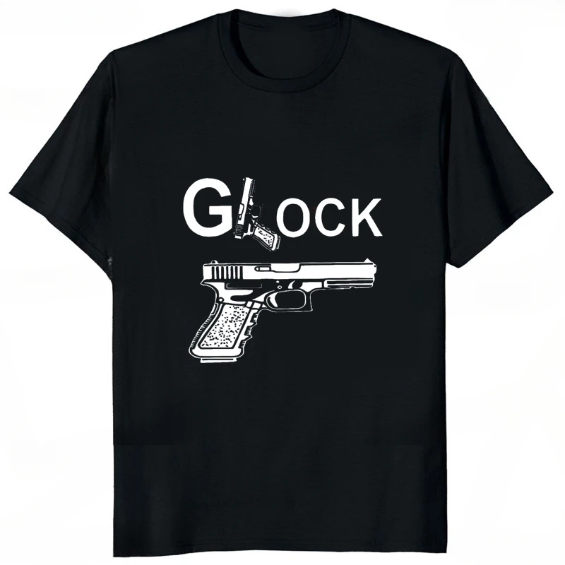 Hot Sale Cool Glock Pistol Handgun Men T-Shirt Short Sleeve Harajuku Casual Fashion Loose Women Tees Hipster Soft Y2k Tshirt