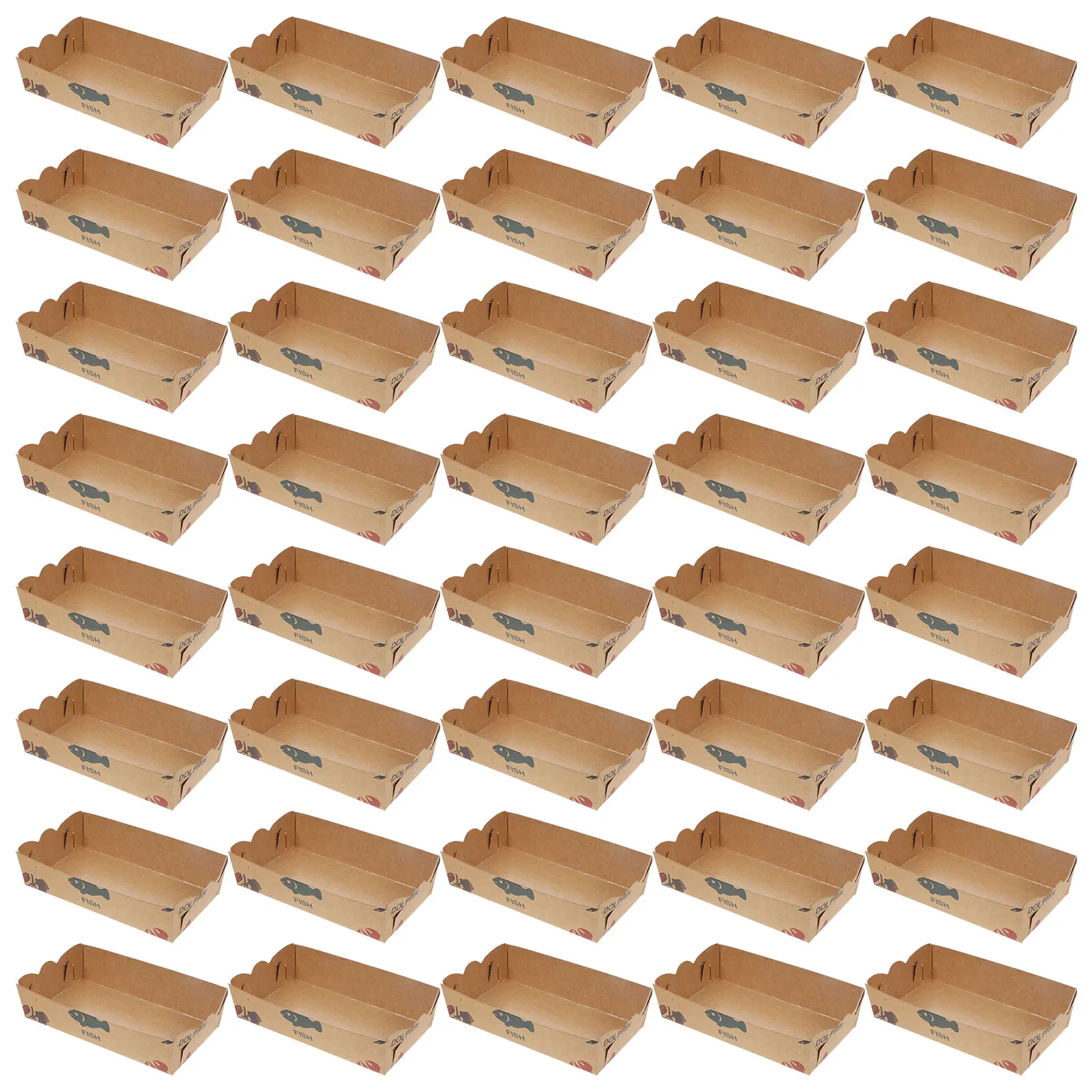 

100 Pcs Packing Oil-proof Snack Box Food Serving Tray Container Wrapping Brown Paper