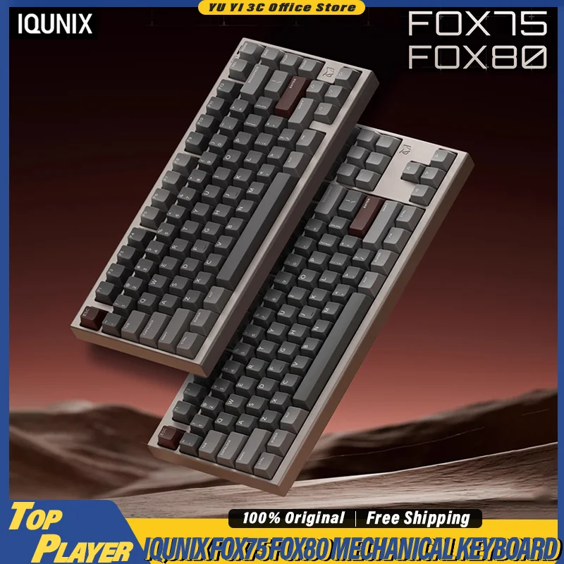 

IQUNIX FOX75 FOX80 Customized Mechanical Keyboard 220 Mesh CNC Aluminum Shell BT 2.4G Wireless 4000mAh Long Life Battery FR4 RGB