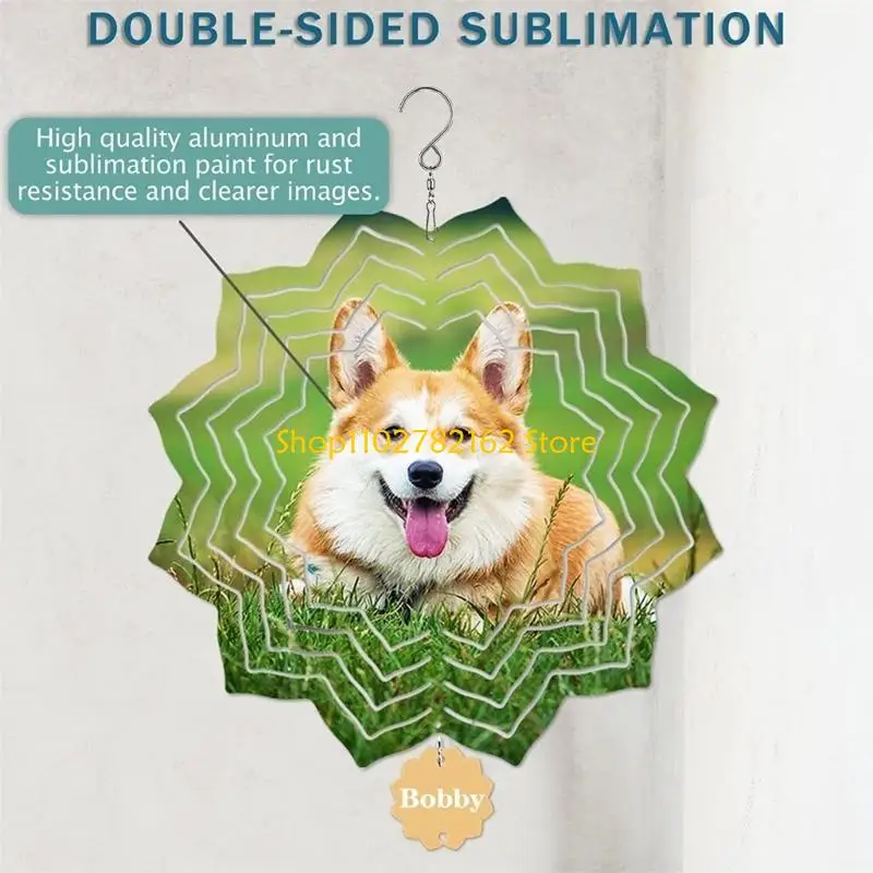 

547B Blank Wind Spinner Sublimation Garden Wind Spinners Blanks Garden Decoration Crafts Double-sided Memorial Birthday Gift