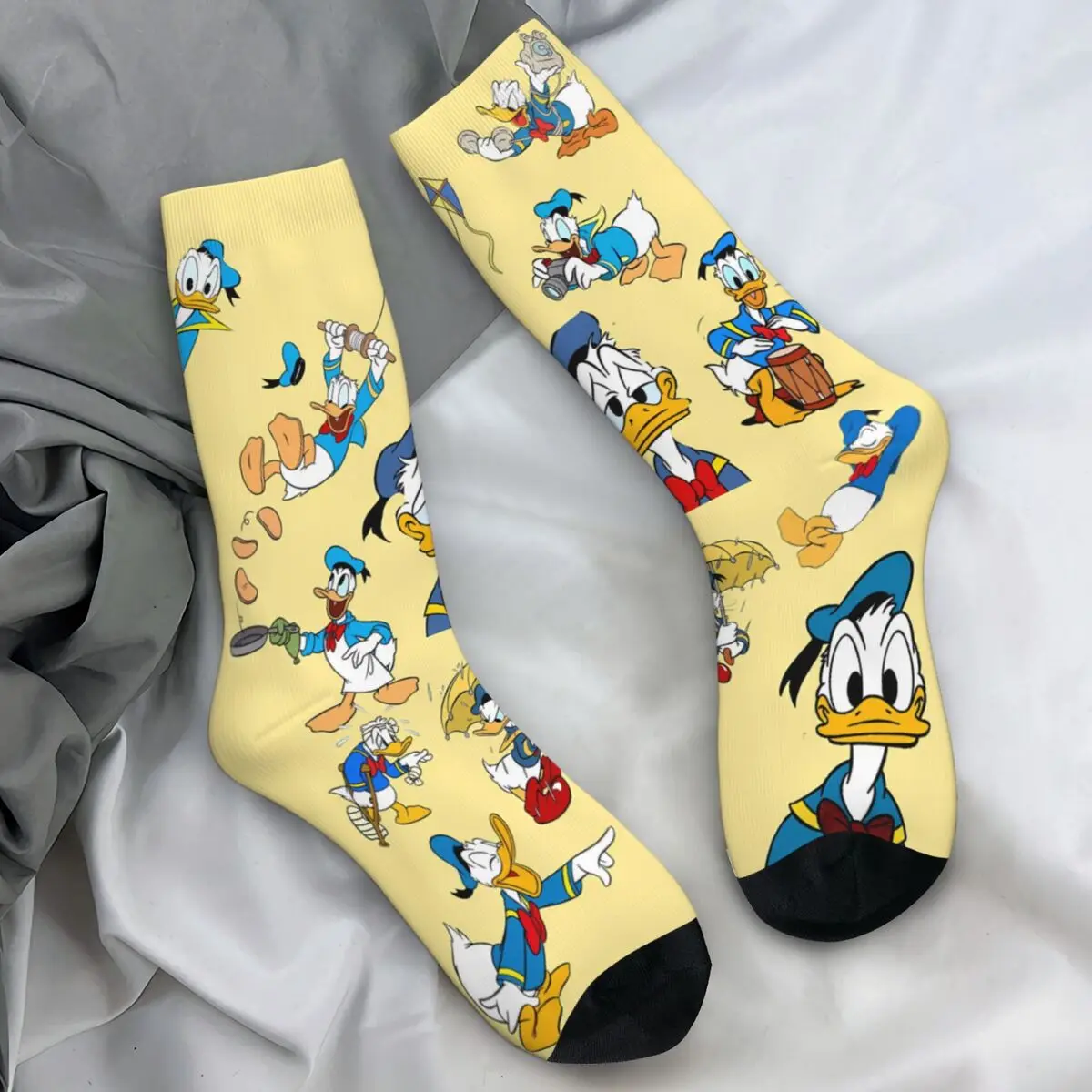 MINISO Donald Duck Cartoon Socks Winter Stockings Kawaii Men Soft Socks Pattern Running Sports Anti Bacterial Socks