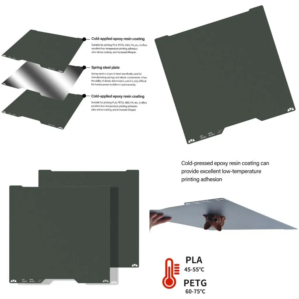 

4X7E Heavy Duty Double Sided Printing Epoxy Coated Build Plate Strong Adhesion Cold Plate For H2D Printer Accessories