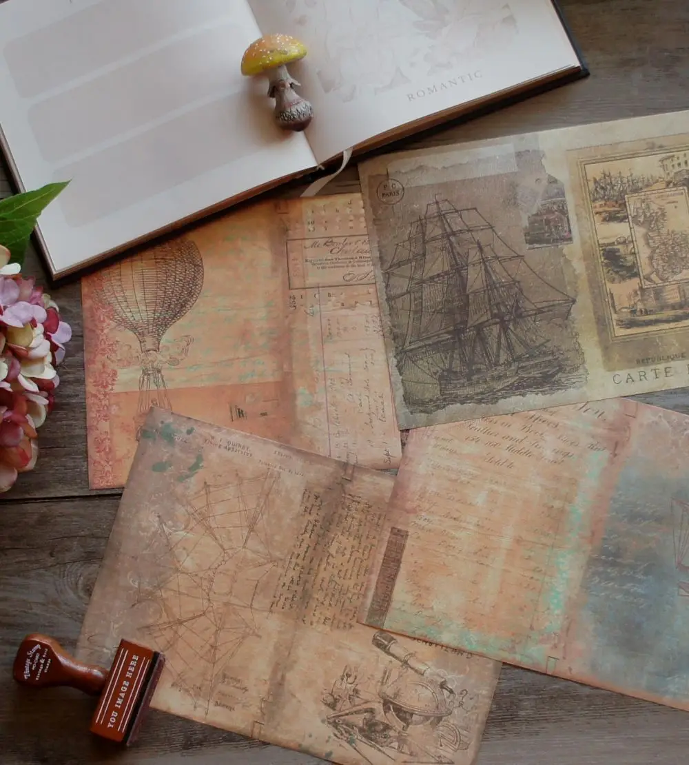 

30 Sheet Big Size Mysterious Book Page Background Paper Design Craft Paper Gift Decoration Scrapbooking Handmade DIY
