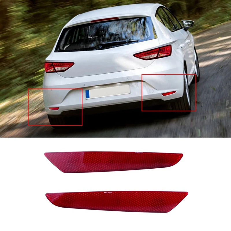 For Seat Leon Stylance 2013-2019 Rear Bumper Reflector No Light Red Lens Cover L&R Replacement Parts