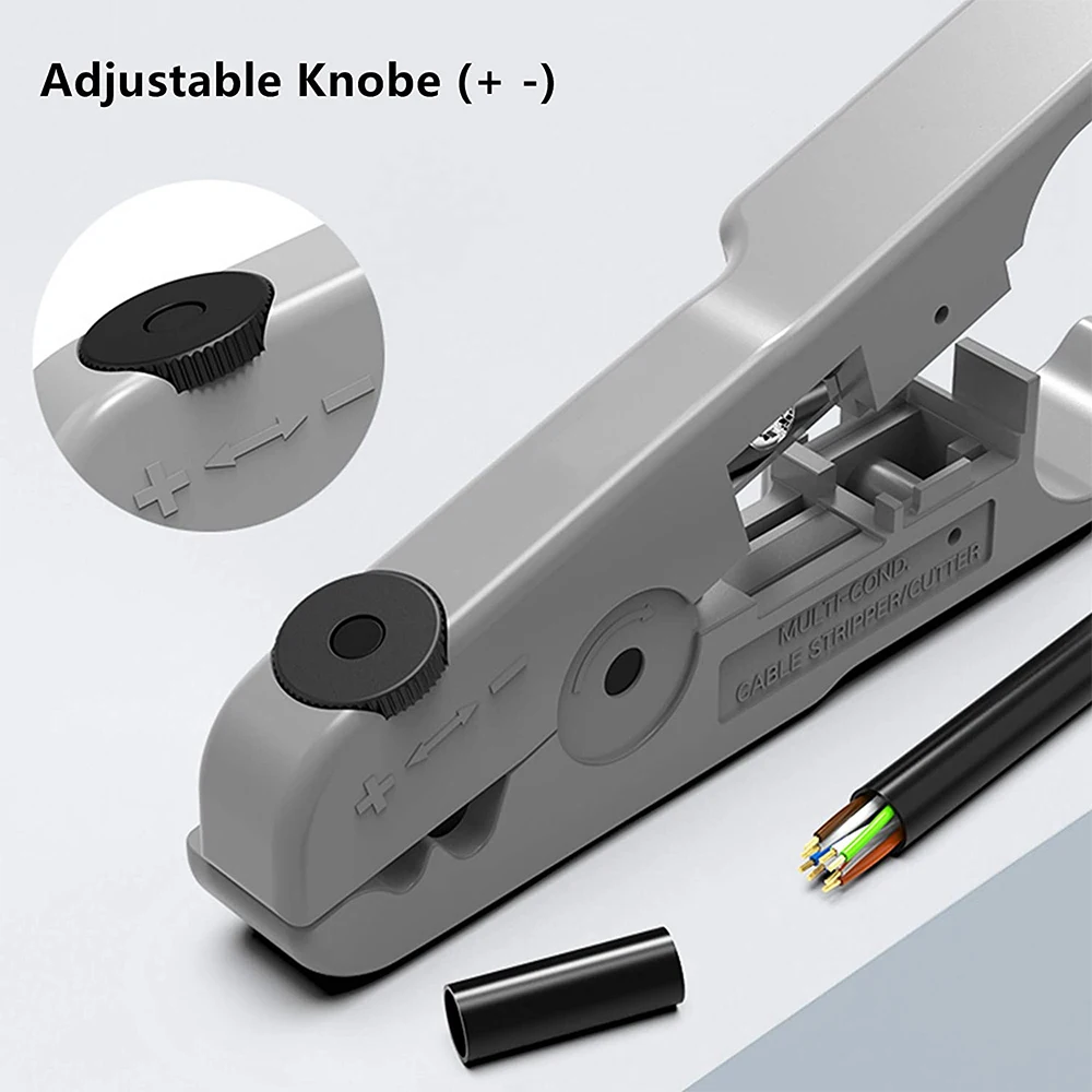 Hoolnx Kabel Abisolieren und Schneiden Werkzeug Einstellbare Knob Für Ethernet Datum Telefon und Koaxial Kabel Runde und Flache Drähte