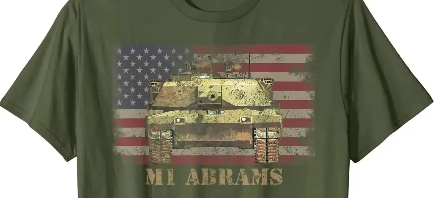 

M1 Abrams Tank Tshirt Gift Main Battle Tanks Men T-Shirt Short Casual 100% Cotton Shirts