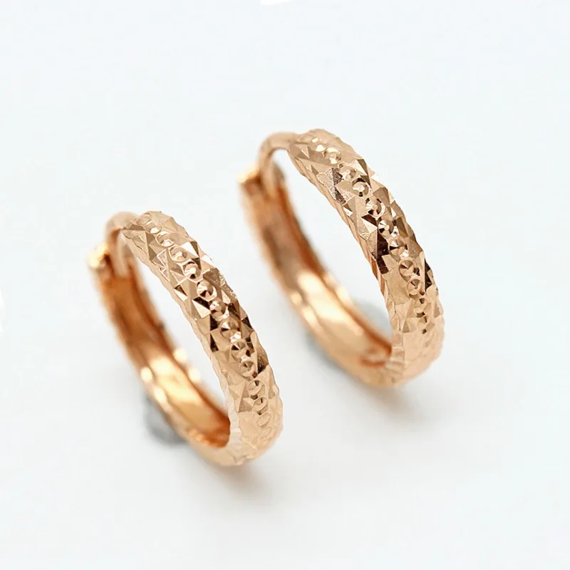 

585 Purple Gold Shiny earrings for women Plated 14K Rose Gold Simple Classic New In design hoop earings banquet Jewelry
