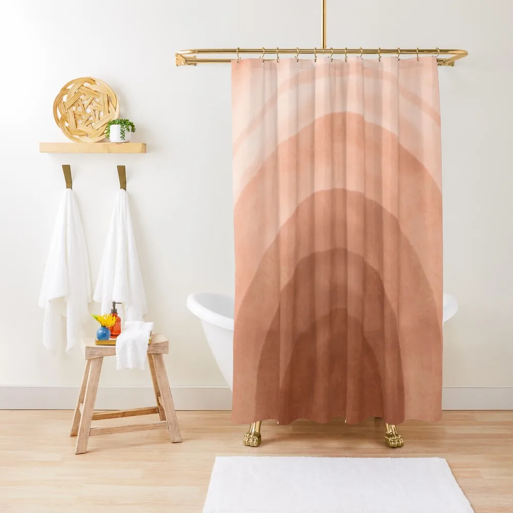 

Warm terracotta abstract rainbow Shower Curtain Waterproof Bathroom Shower Cover For Shower Bathroom Deco Curtain