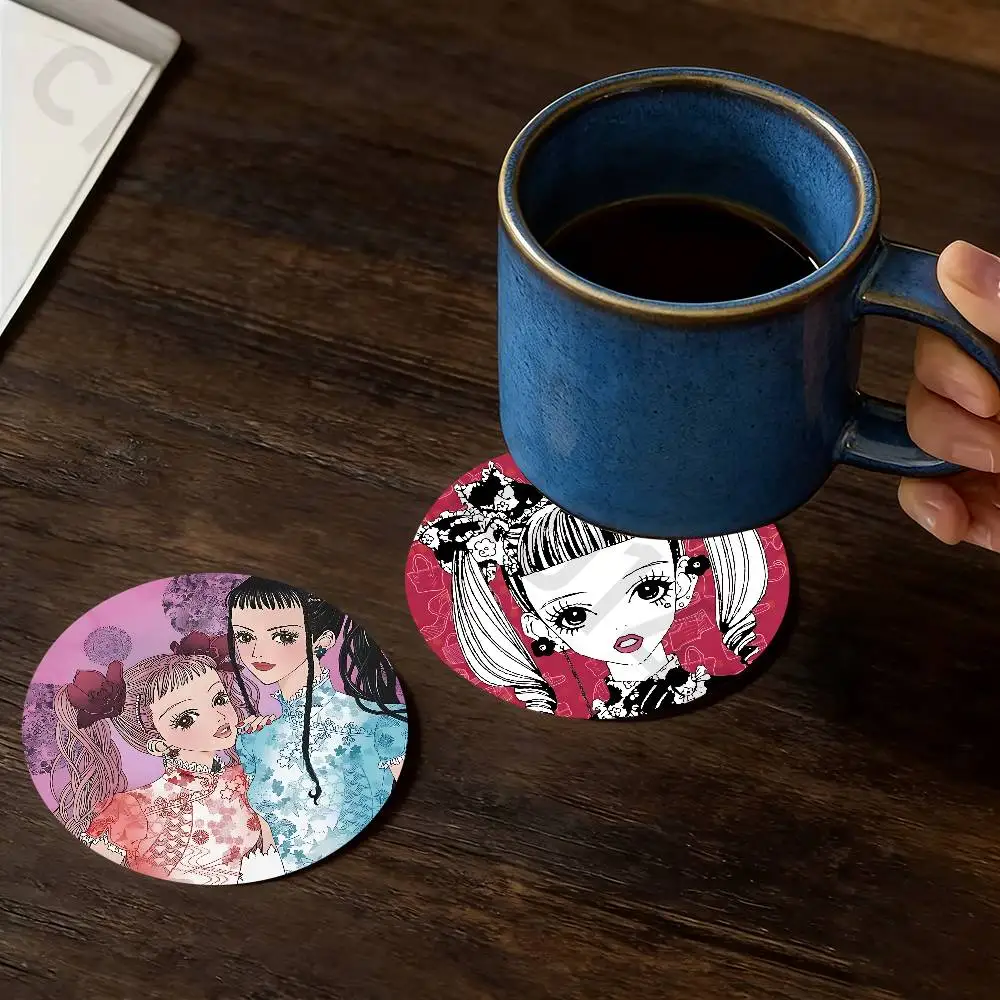 H-Happy Berry Cartoon Wooden Coaster Set Coffee Teacup Decoration Coffee Shop Beverage Shop Family Restaurant