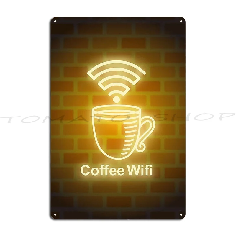 Glowing Wifi Sign Metal Sign Wall Cave Club Personalized Garage printed  Tin Sign Poster