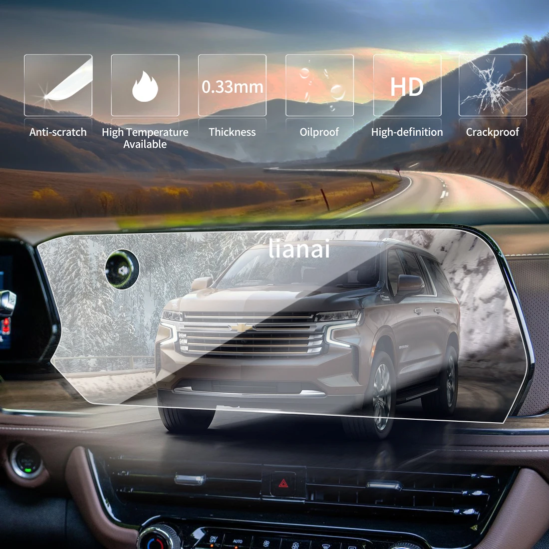 Screen Protector for 26 Chevrolet Suburban Tempered Glass Protective Film GPS Video Navigator Car Stickers Vehicle Accessories