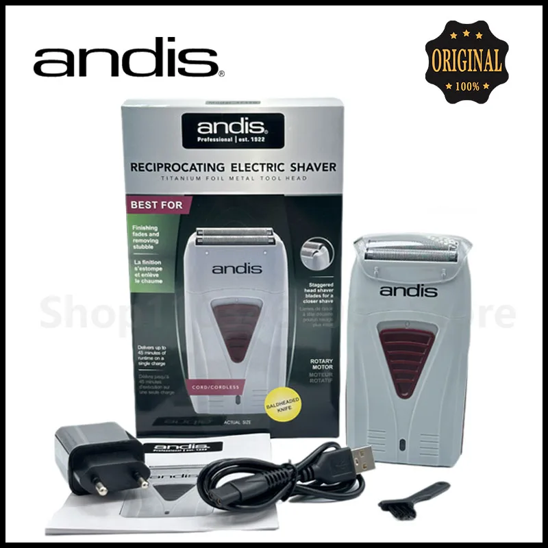 Original Andis 17170 Professional Profoil Lithium Titanium Foil Shaver Cordless Shaver For Men Bald Hair Clipper With Charger